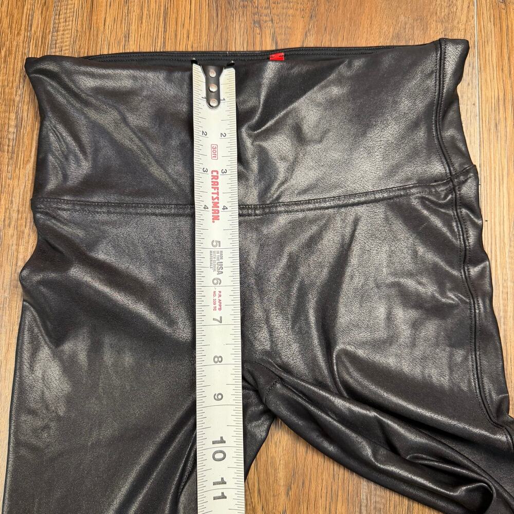 Spanx SMALL black faux leather leggings pants full length pull-on slimming - Picture 4 of 14